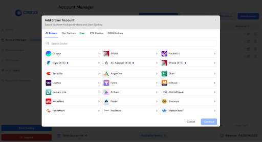 Cirrus.trade multi-broker trading review dashboard