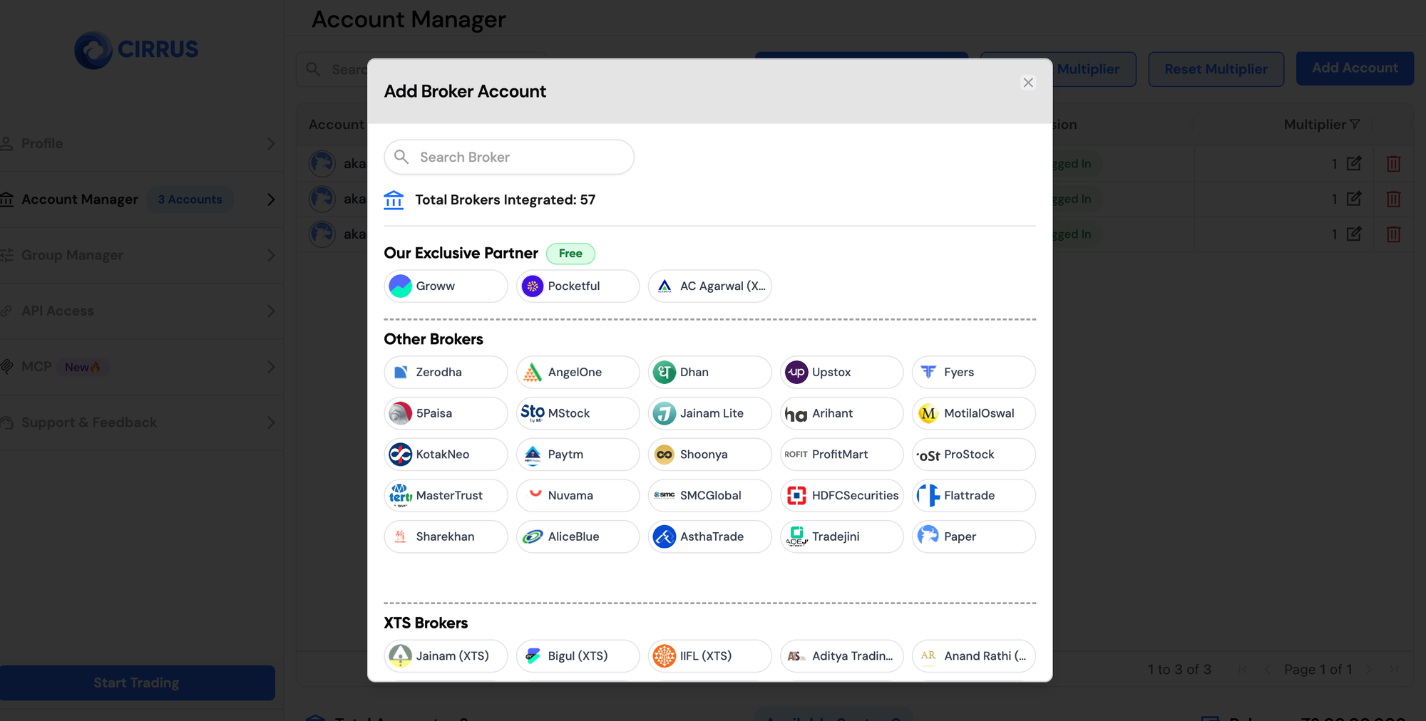 Add Groww Account to Cirrus, following the instructions.